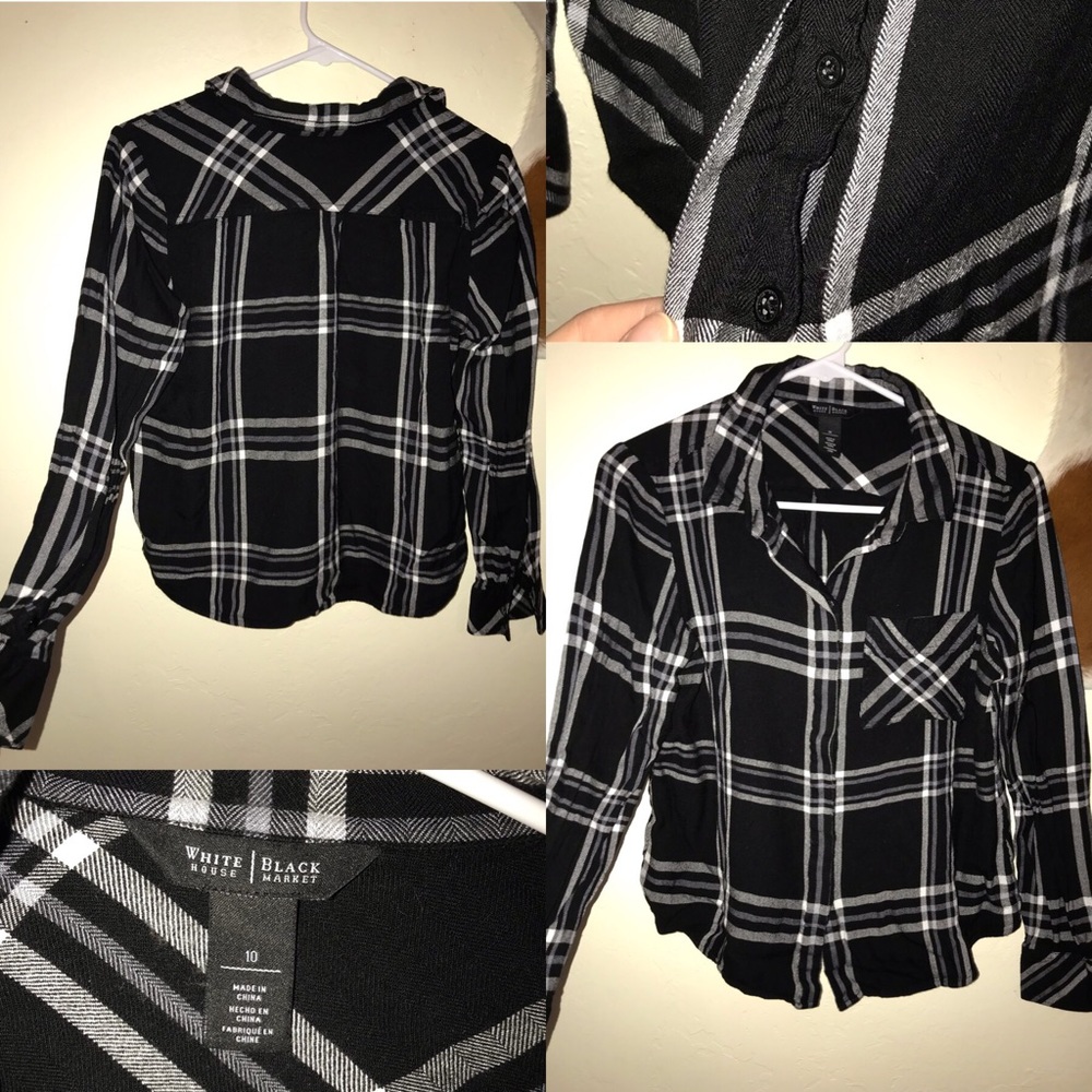 Black and White Button Up Blouse